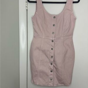 Jack Wills Light Pink Button-Down Mini Dress